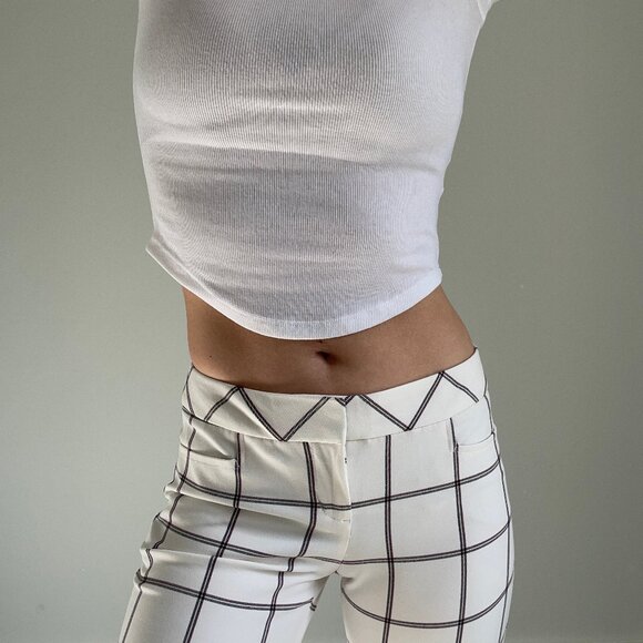 Express White Plaid Columnist Barely Boot Pants - Picture 3 of 8